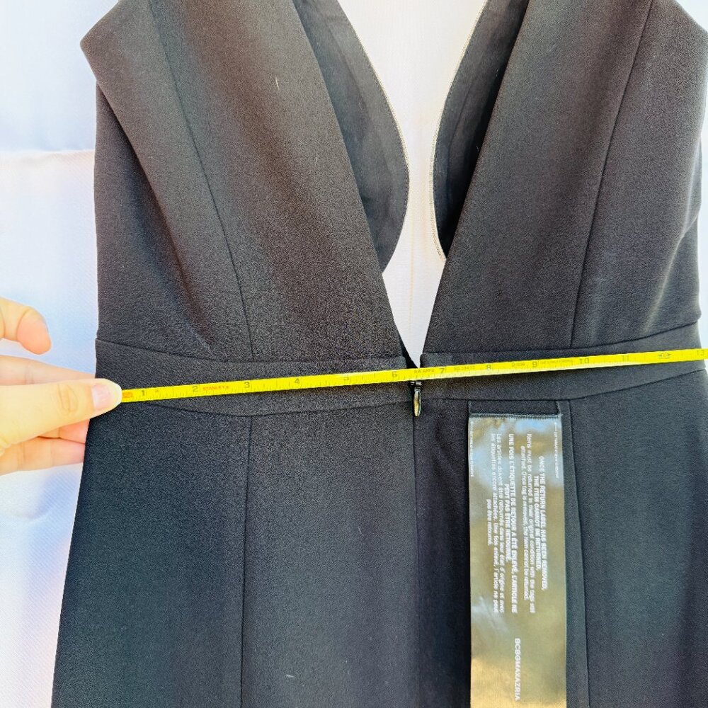 BCBGMaxazria Lulu Black Plunge Neck Formal Gown Sleeveless Maxi Dress,Size 2,NEW - Picture 10 of 16